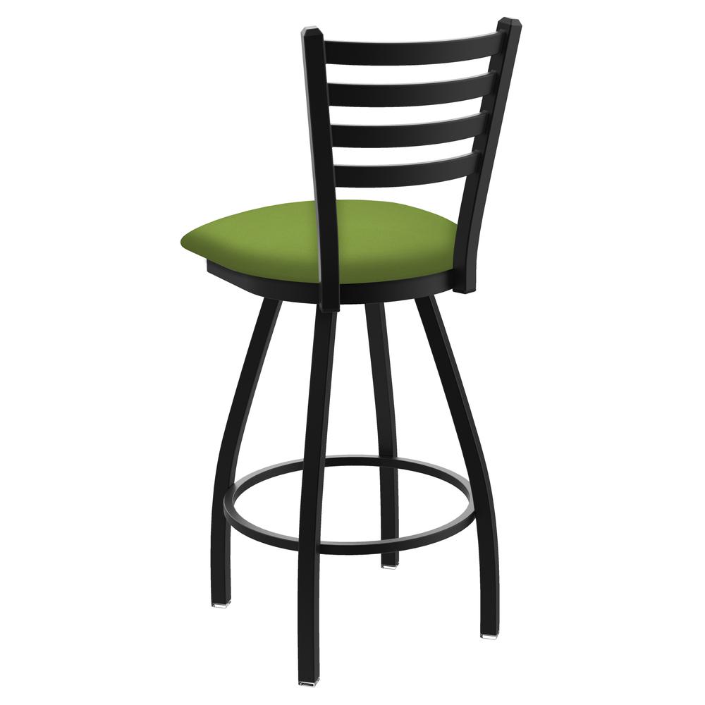 XL 410 Jackie 30" Swivel Bar Stool with Black Wrinkle Finish and Canter Kiwi Green Seat. Picture 2