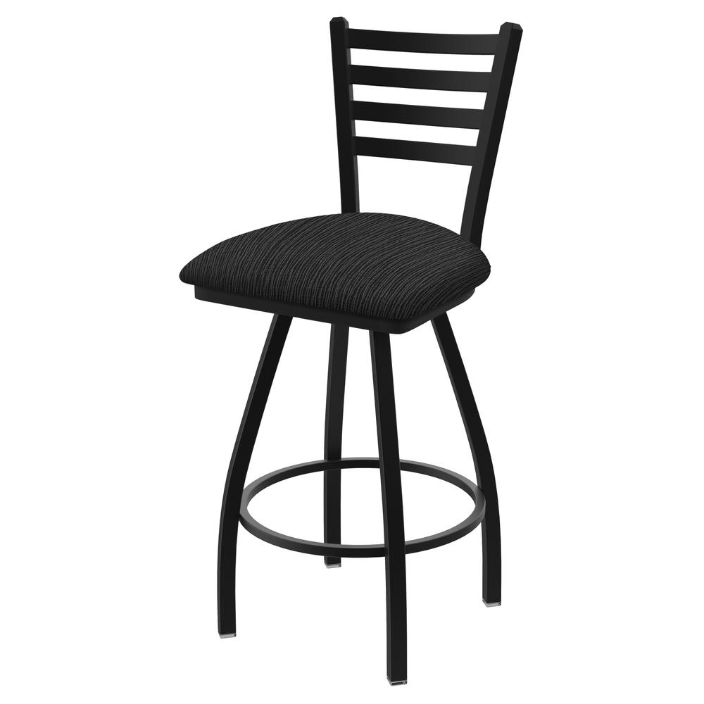XL 410 Jackie 30" Swivel Bar Stool with Black Wrinkle Finish and Graph Coal Seat. Picture 1