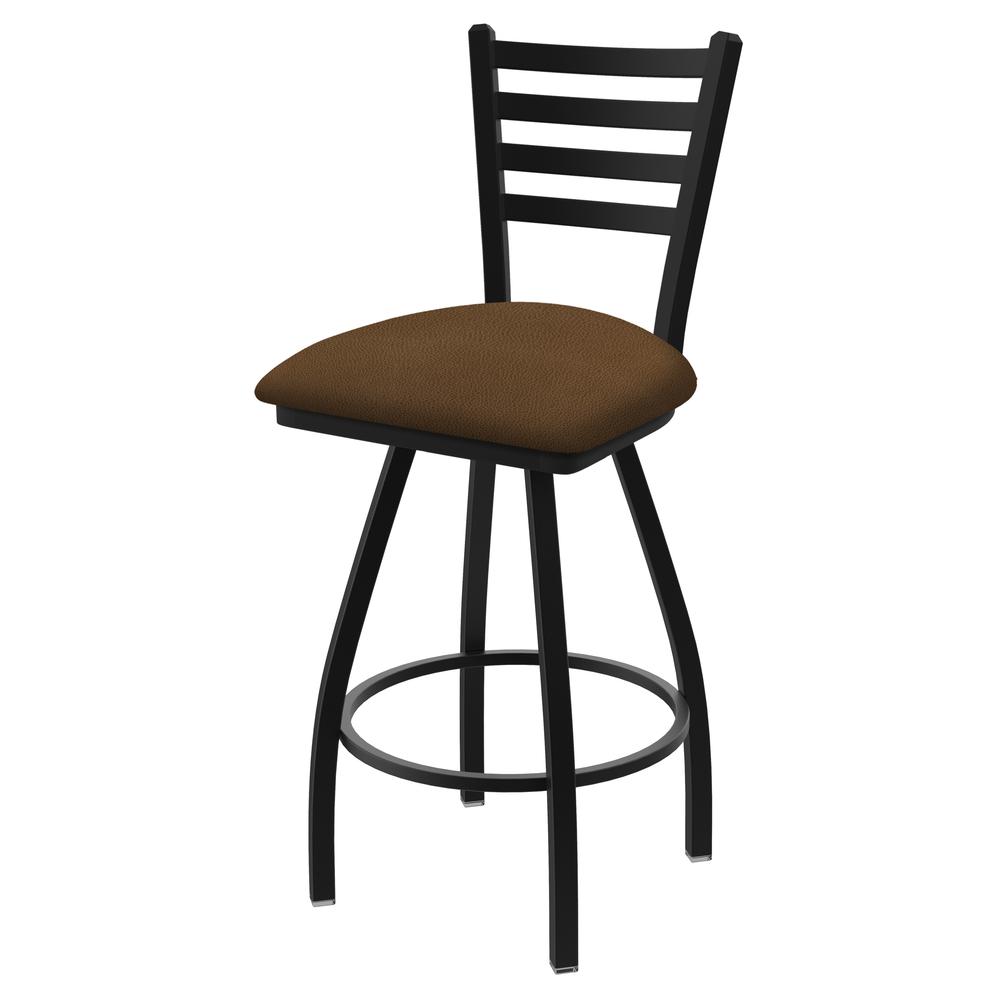 XL 410 Jackie 30" Swivel Bar Stool with Black Wrinkle Finish and Rein Thatch Seat. Picture 1