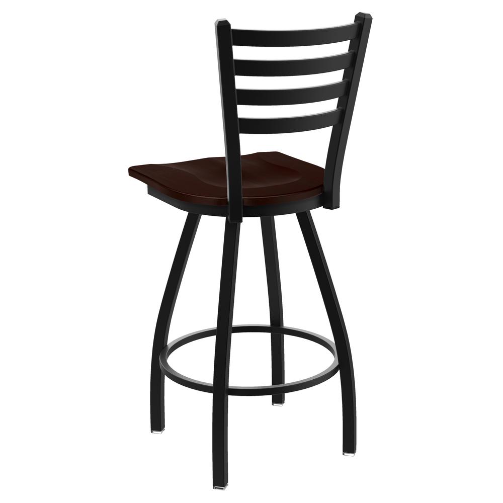 XL 410 Jackie 30" Swivel Bar Stool with Black Wrinkle Finish and Dark Cherry Maple Seat. Picture 2