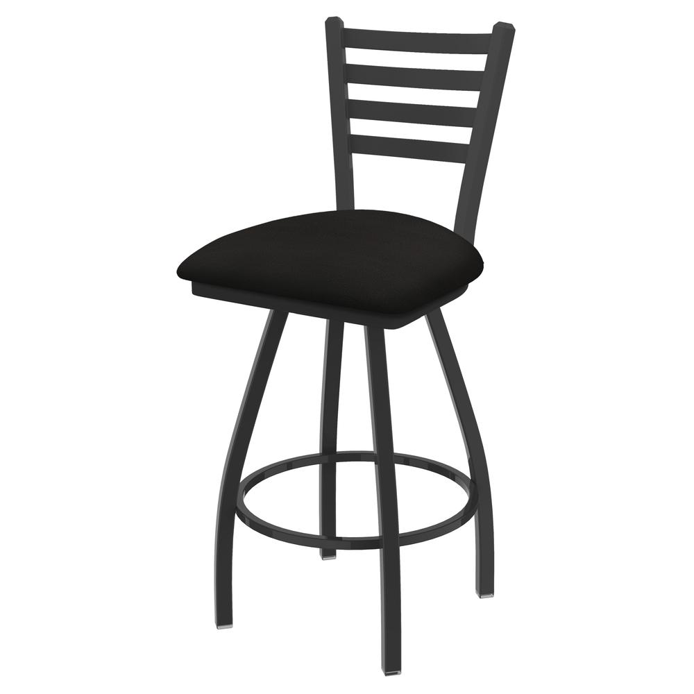 XL 410 Jackie 30" Swivel Bar Stool with Pewter Finish and Canter Espresso Seat. Picture 1