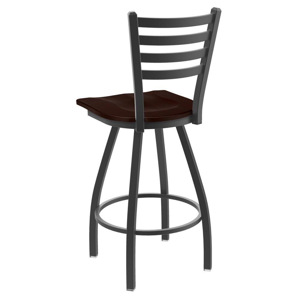 XL 410 Jackie 30" Swivel Bar Stool with Pewter Finish and Dark Cherry Maple Seat. Picture 2