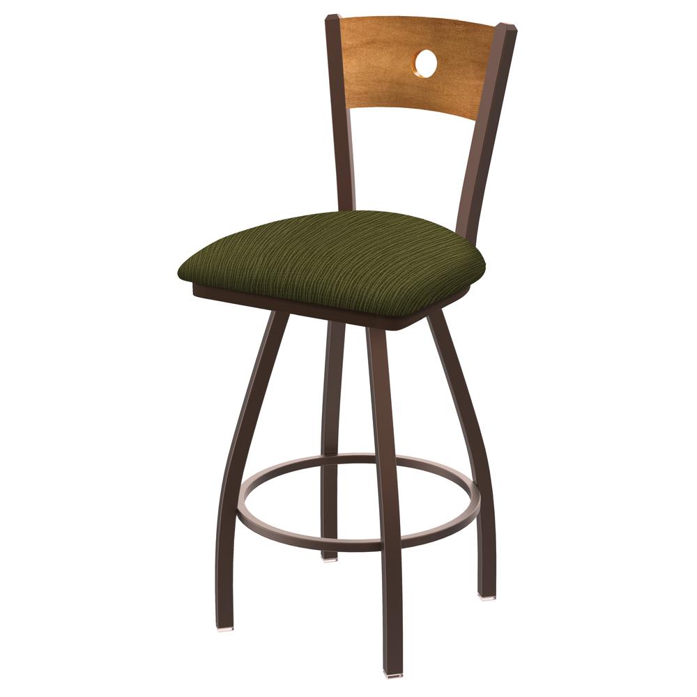 XL 830 Voltaire 25" Swivel Counter Stool with Bronze Finish, Medium Back, and Graph Parrot Seat. Picture 1