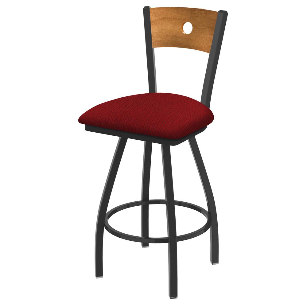 XL 830 Voltaire 30" Swivel Counter Stool with Pewter Finish, Medium Back, and Graph Ruby Seat. Picture 1