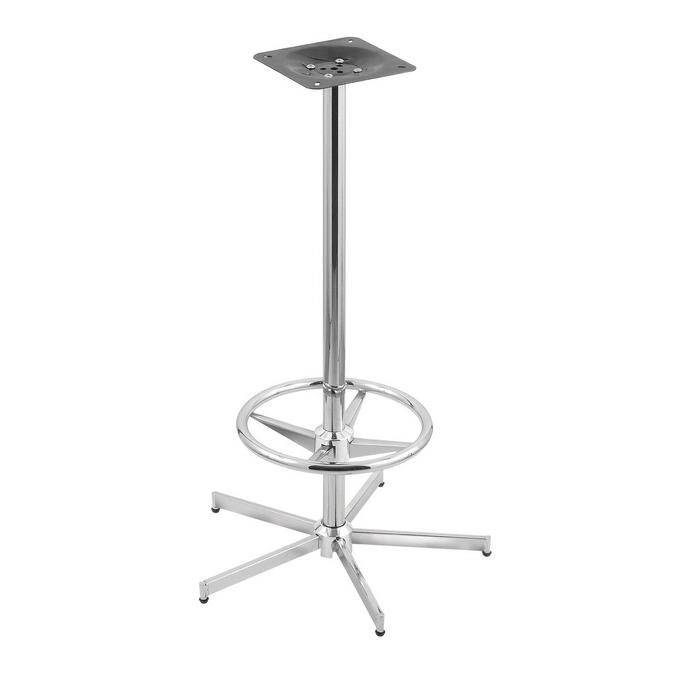 216 Chrome Bar Height Base with Foot Ring. Picture 1