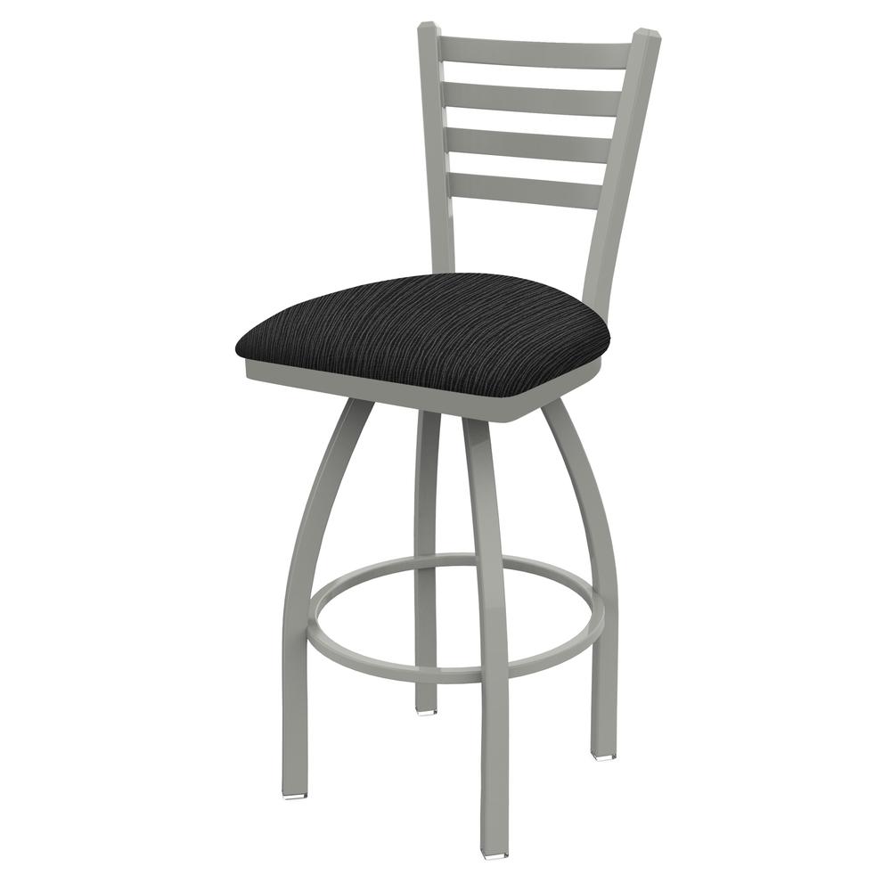410 Jackie 36" Swivel Bar Stool with Anodized Nickel Finish and Graph Coal Seat. The main picture.