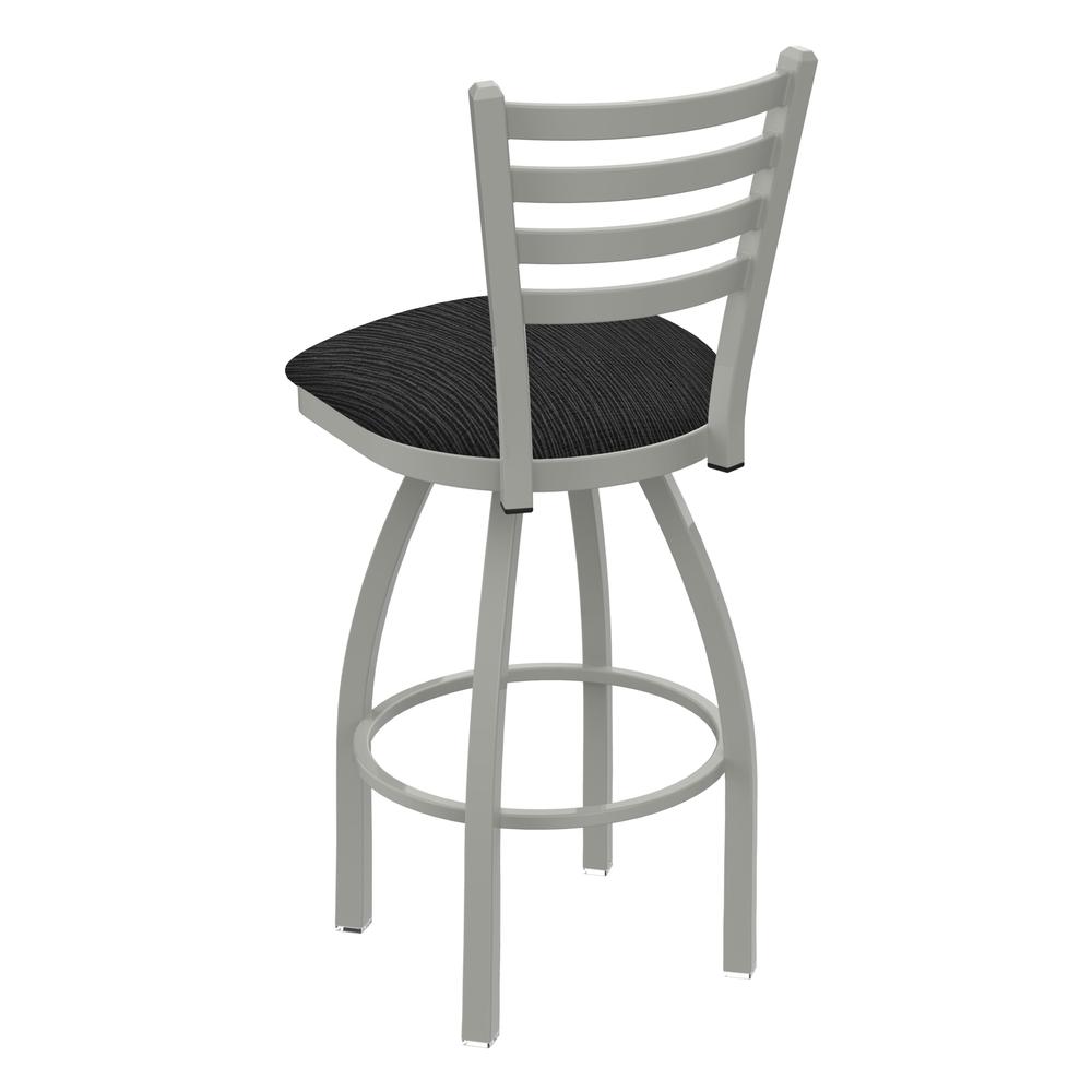 410 Jackie 36" Swivel Bar Stool with Anodized Nickel Finish and Graph Coal Seat. Picture 3