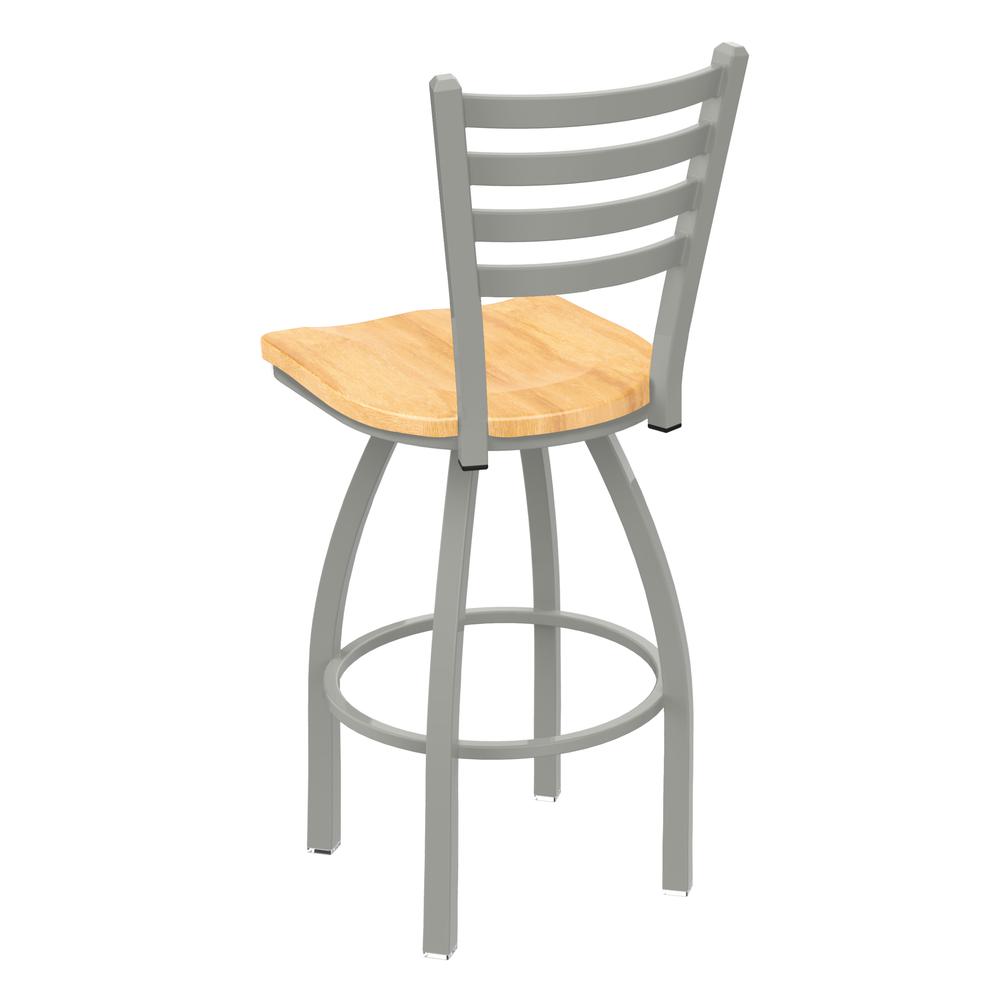 410 Jackie 36" Swivel Bar Stool with Anodized Nickel Finish and Natural Maple Seat. Picture 3