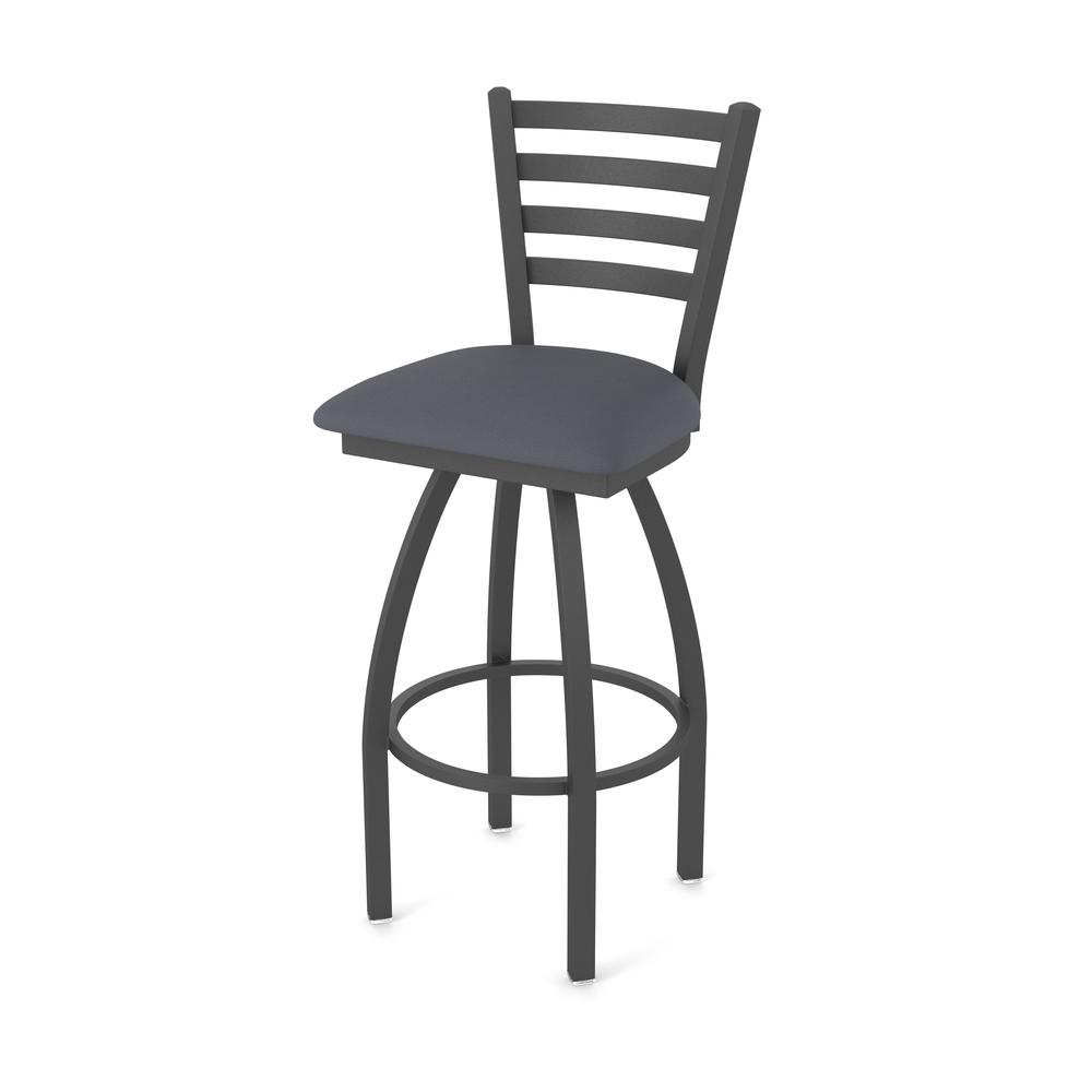 410 Jackie 36" Swivel Bar Stool with Pewter Finish and Canter Storm Seat. Picture 1