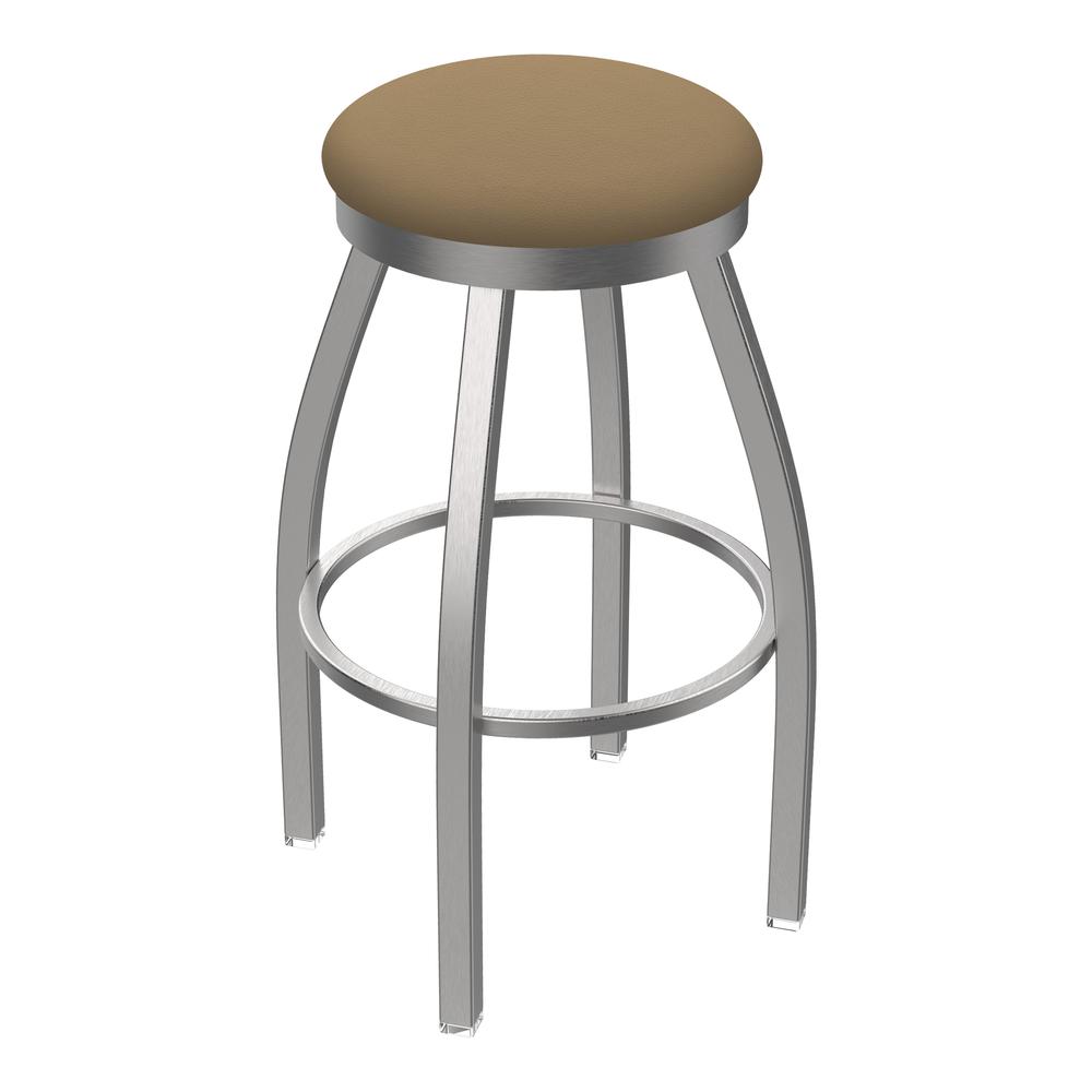 802 Misha Stainless Steel 36" Swivel Bar Stool with Canter Sand Seat. Picture 1