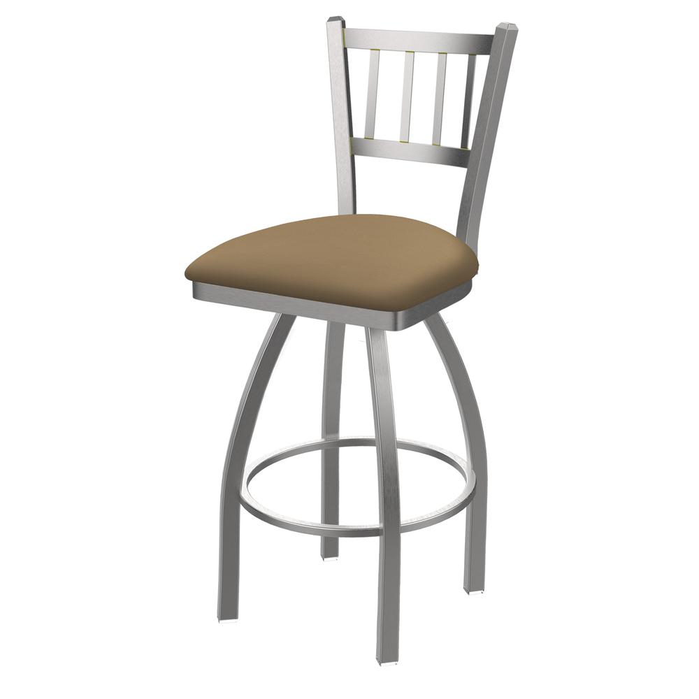 810 Contessa Stainless Steel 36" Swivel Bar Stool with Canter Sand Seat. Picture 1