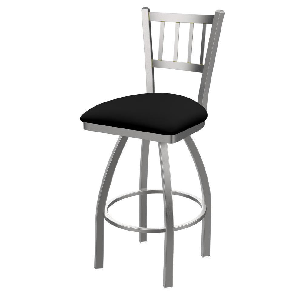 810 Contessa Stainless Steel 36" Swivel Bar Stool with Black Vinyl Seat. Picture 1