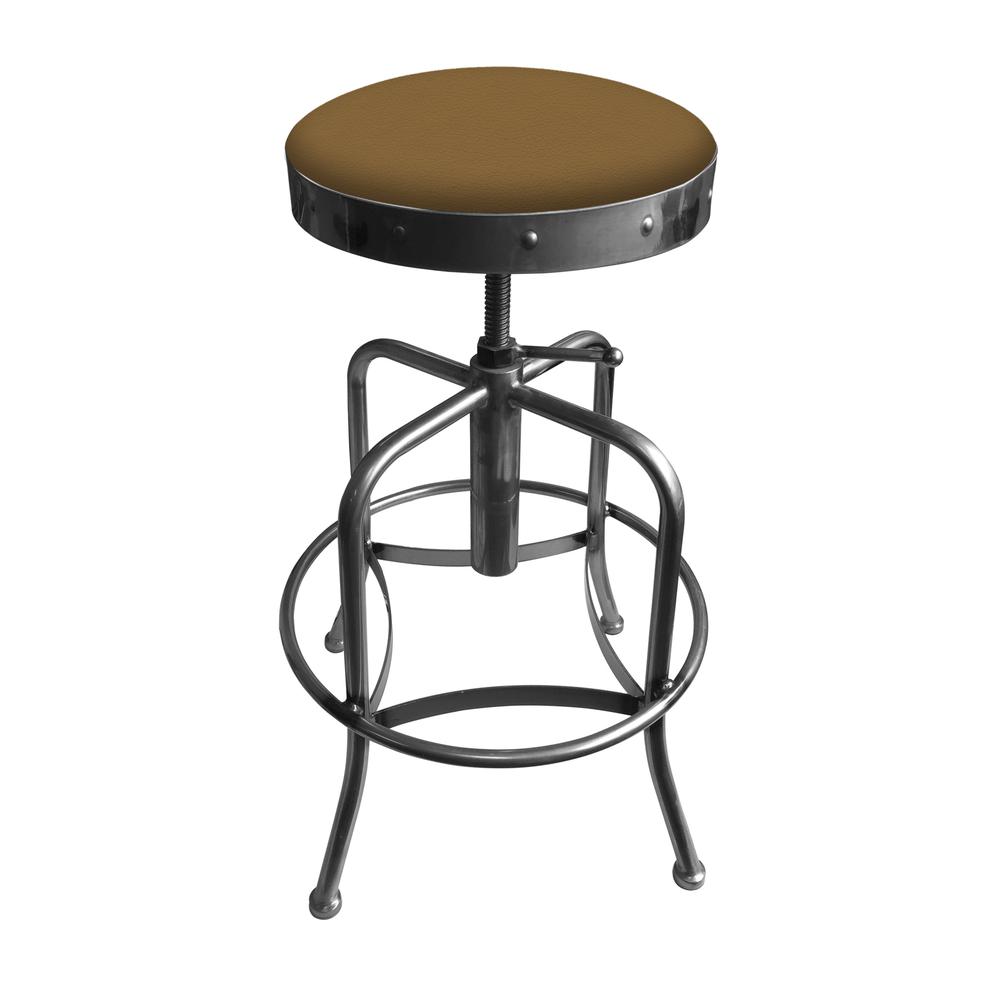 910 Industrial-Adjustable Stool with Clear Coat Finish and Canter Saddle Seat. Picture 3