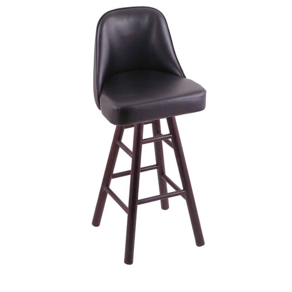 Grizzly 36" Swivel Extra Tall Bar Stool with Smooth Oak Legs, Dark Cherry Finish. The main picture.