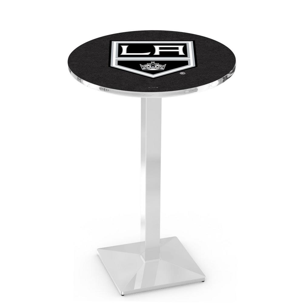 L217 Los Angeles Kings 42" Tall - 36" Top Pub Table with Chrome Finish (1692). Picture 1