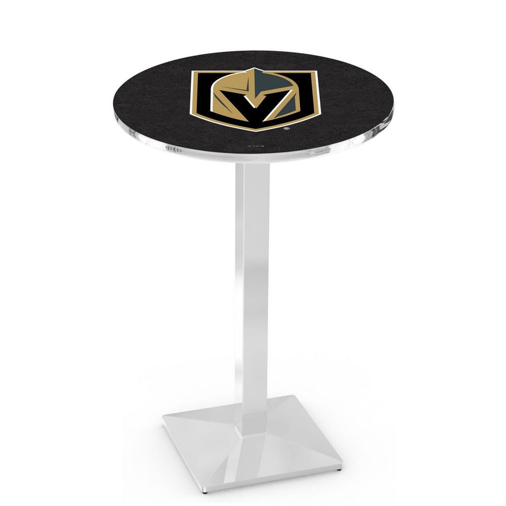 L217 Vegas Golden Knights 42' Tall - 36' Top Pub Table w/ Chrome Finish (4937). Picture 1