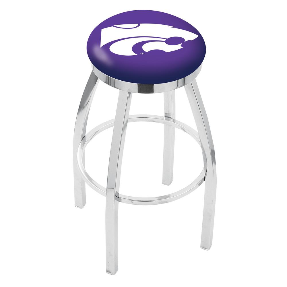 36" L8C2C - Chrome Kansas State Swivel Bar Stool with Accent Ring by Holland Bar Stool Company. Picture 1