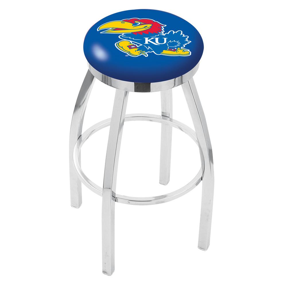 36" L8C2C - Chrome Kansas Swivel Bar Stool with Accent Ring by Holland Bar Stool Company. Picture 1