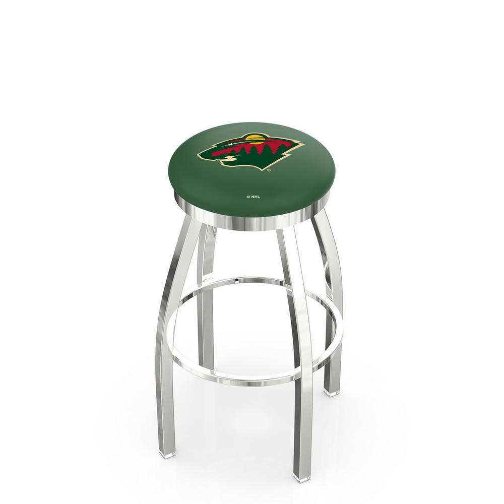 36" L8C2C - Chrome Minnesota Wild Swivel Bar Stool with Accent Ring by Holland Bar Stool Company. Picture 1
