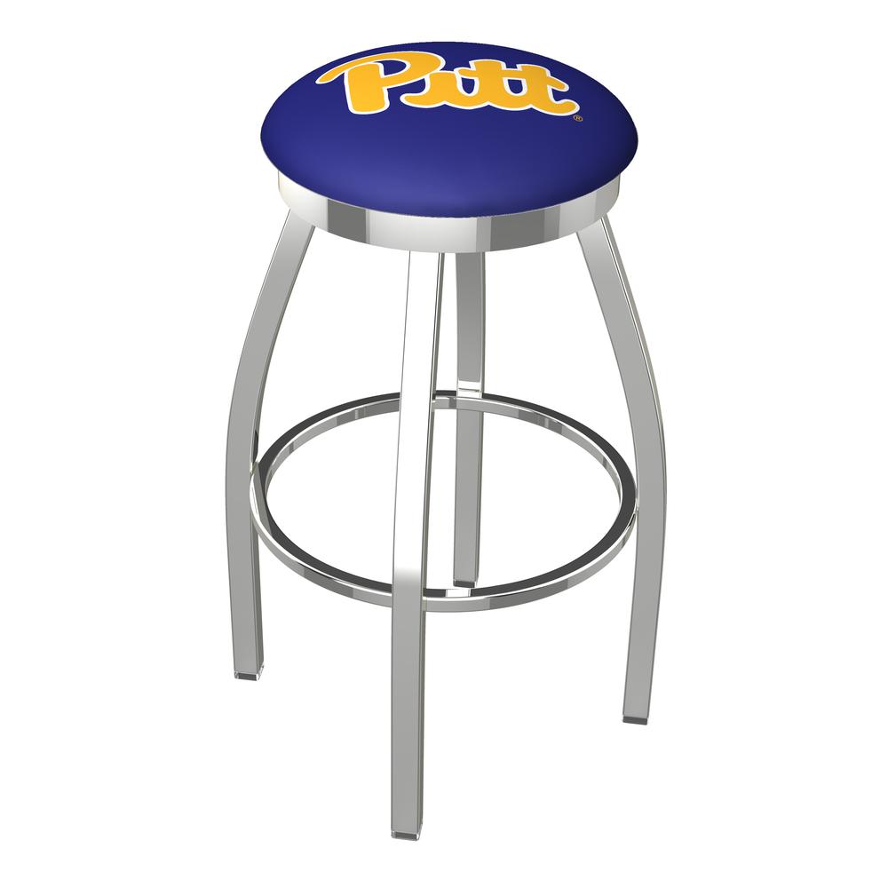36" L8C2C - Chrome Pitt Swivel Bar Stool with Accent Ring by Holland Bar Stool Company. Picture 1