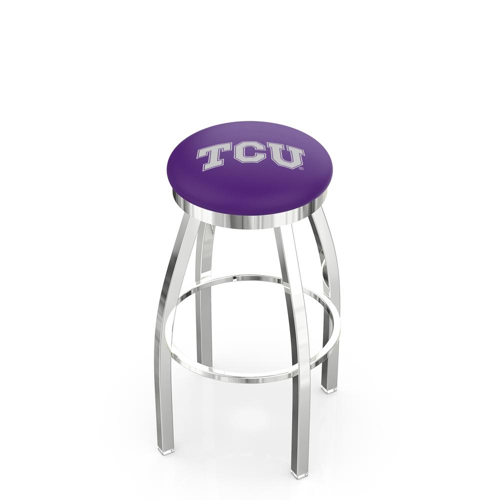 36" L8C2C - Chrome TCU Swivel Bar Stool with Accent Ring by Holland Bar Stool Company. Picture 1