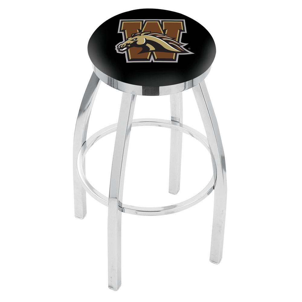 36" L8C2C - Chrome Western Michigan Swivel Bar Stool with Accent Ring by Holland Bar Stool Company. Picture 1