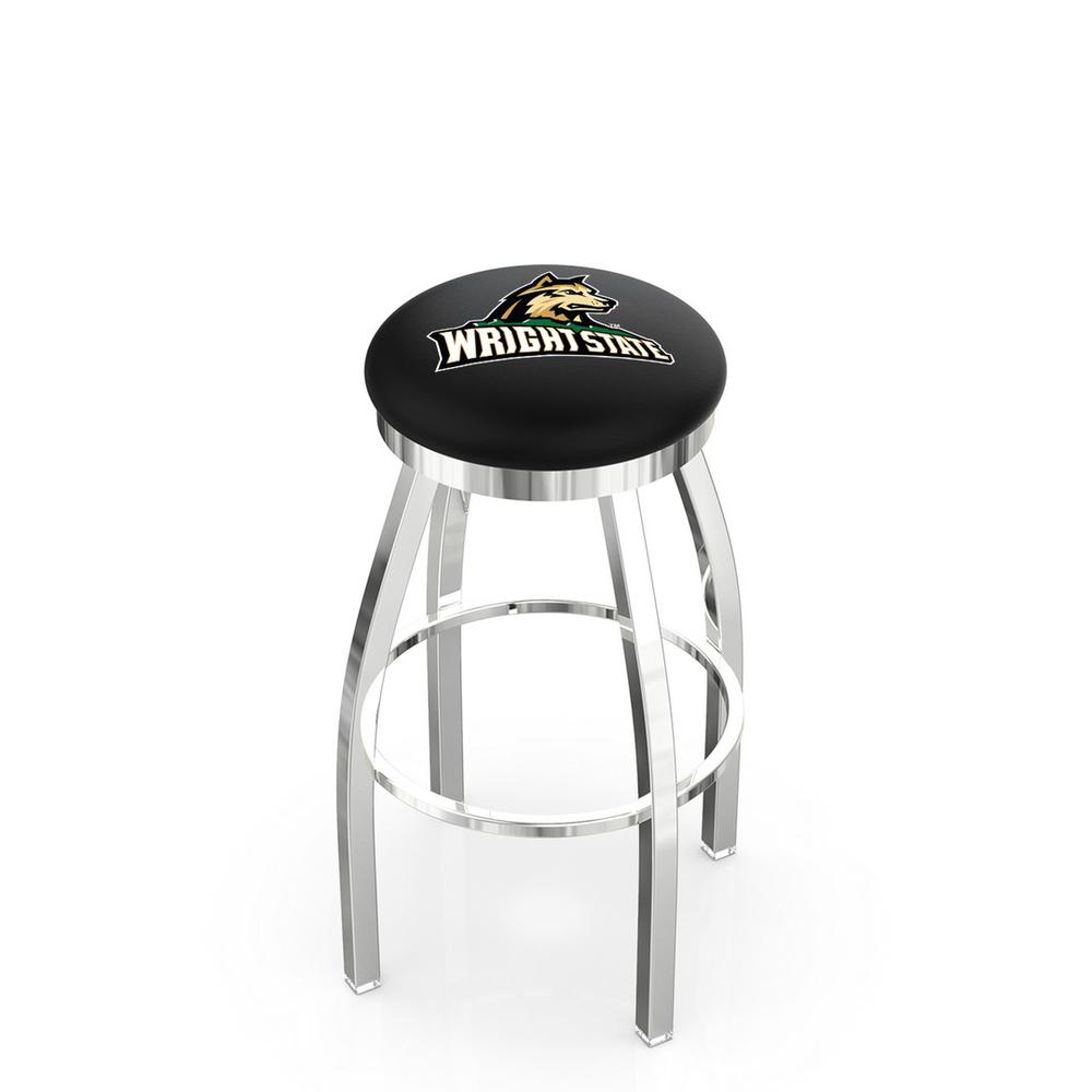 36" L8C2C - Chrome Wright State Swivel Bar Stool with Accent Ring by Holland Bar Stool Company. Picture 1