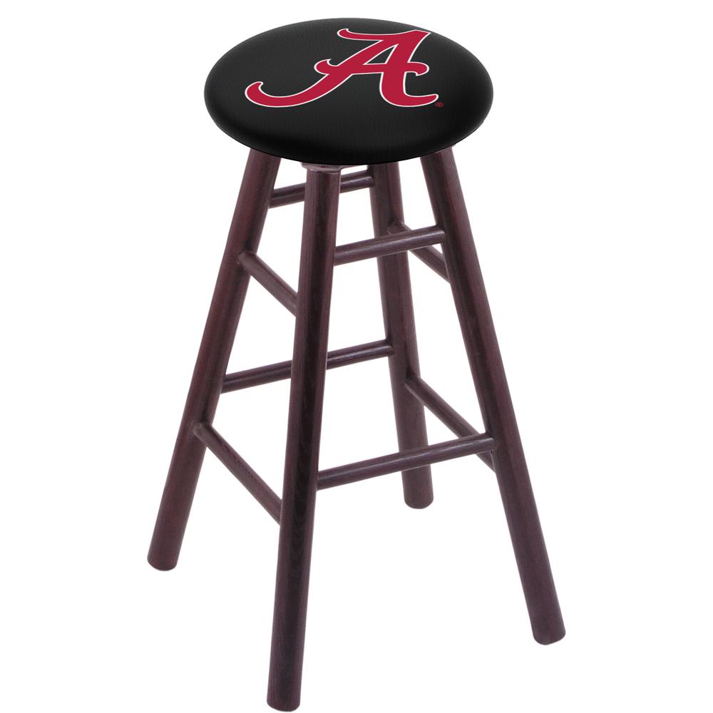 Oak Extra Tall Bar Stool in Dark Cherry Finish with Alabama Seat. Picture 1