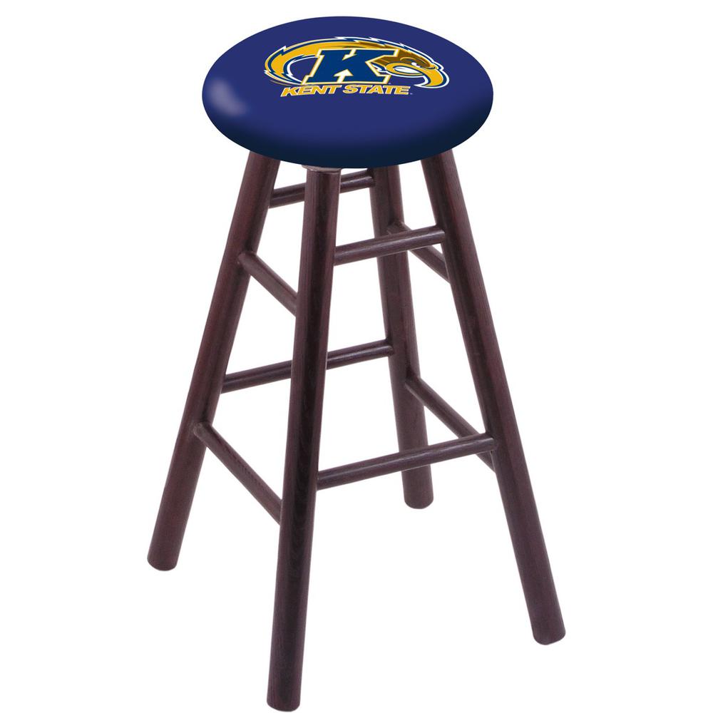 Oak Extra Tall Bar Stool in Dark Cherry Finish with Kent State Seat. Picture 1