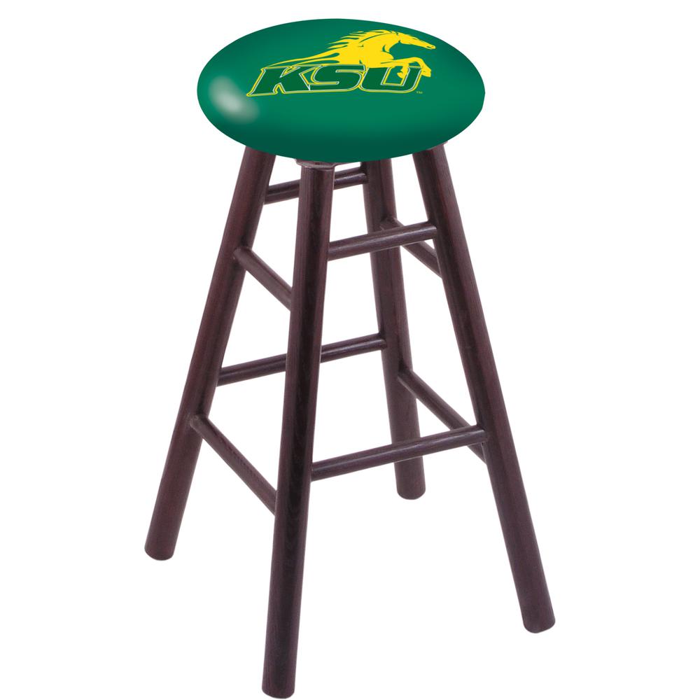 Oak Extra Tall Bar Stool in Dark Cherry Finish with Kentucky State University Seat. Picture 1