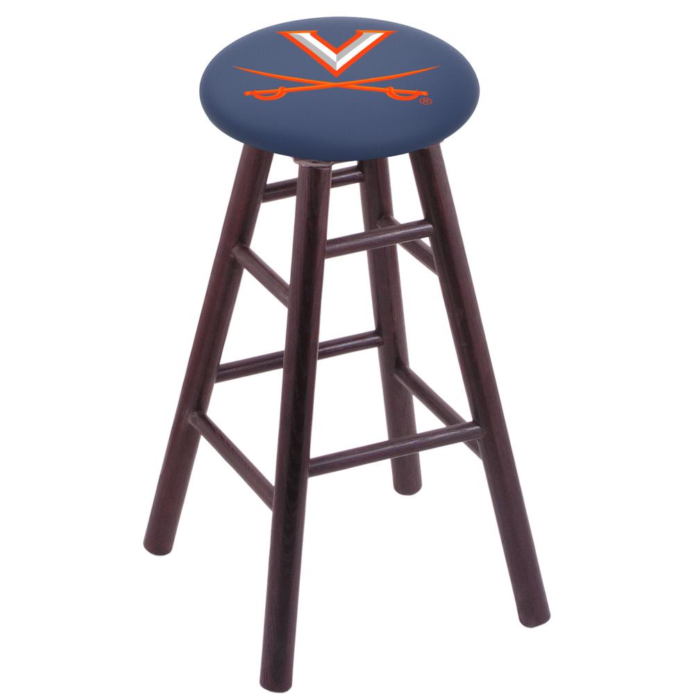 Oak Extra Tall Bar Stool in Dark Cherry Finish with Virginia Seat. Picture 1