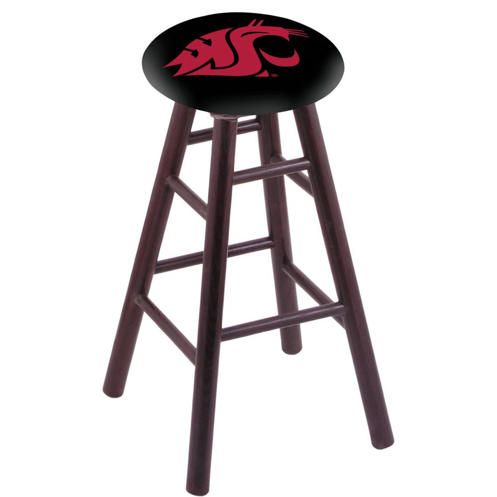 Oak Extra Tall Bar Stool in Dark Cherry Finish with Washington State Seat. Picture 1
