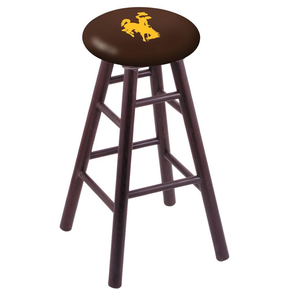 Oak Extra Tall Bar Stool in Dark Cherry Finish with Wyoming Seat. Picture 1