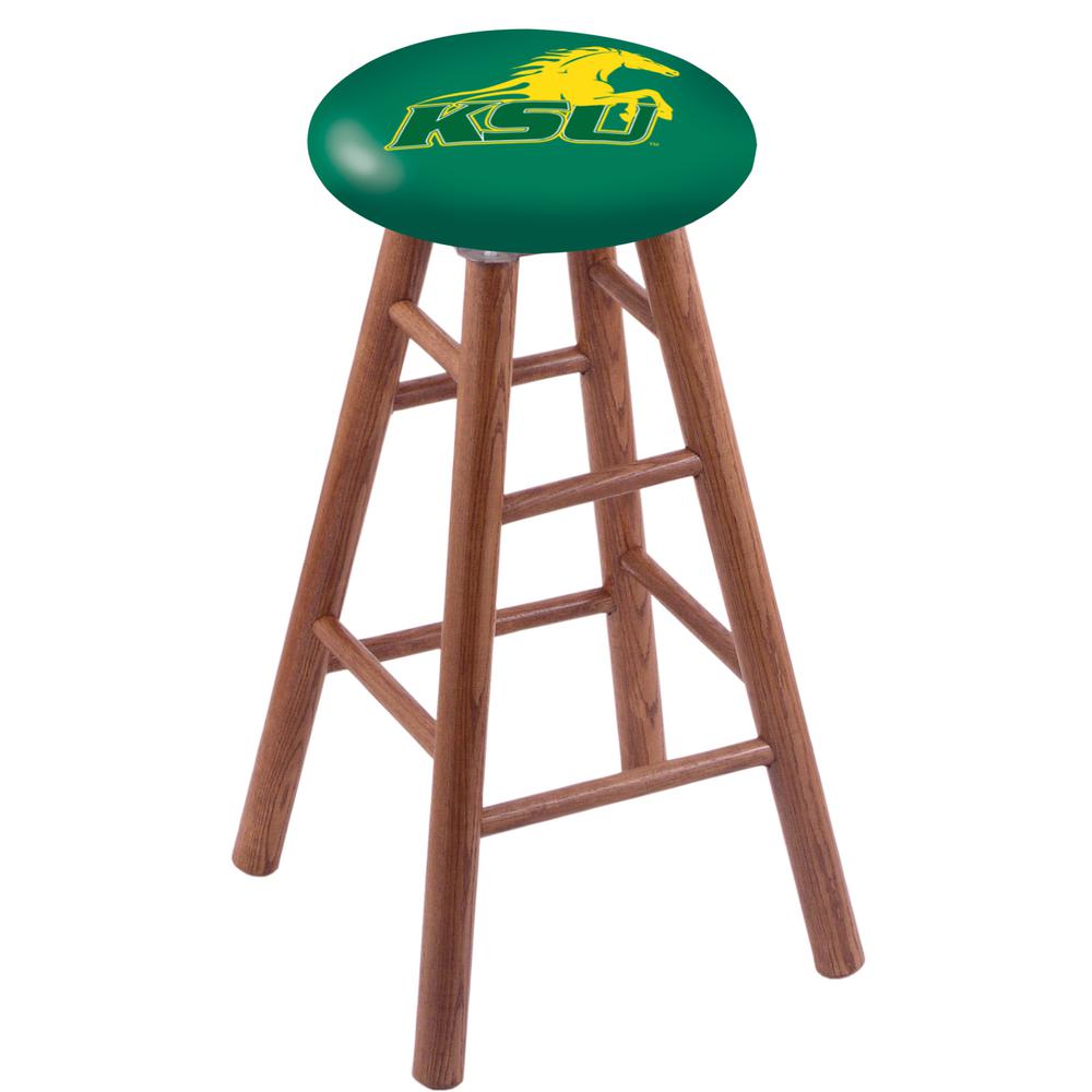 Oak Extra Tall Bar Stool in Medium Finish with Kentucky State University Seat. Picture 1