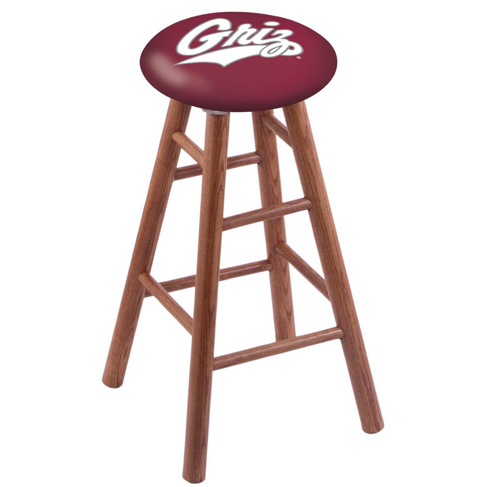Oak Extra Tall Bar Stool in Medium Finish with Montana Seat. Picture 1