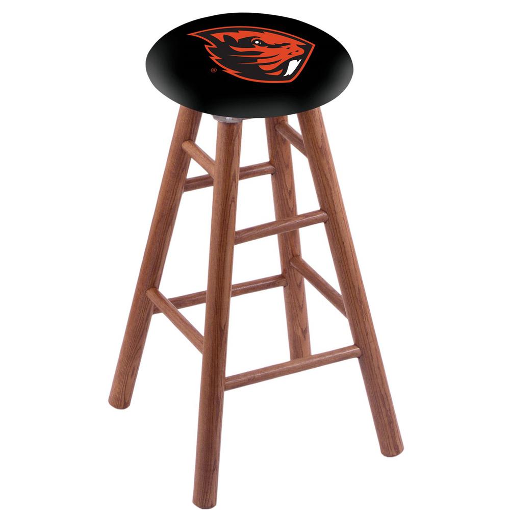 Oak Extra Tall Bar Stool in Medium Finish with Oregon State Seat. Picture 1