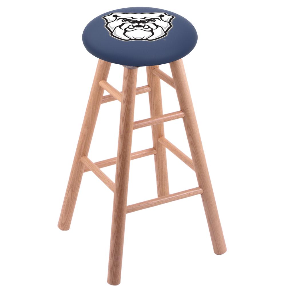 Oak Extra Tall Bar Stool in Natural Finish with Butler University Seat. Picture 1