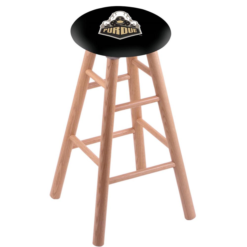 Oak Extra Tall Bar Stool in Natural Finish with Purdue Seat. Picture 1