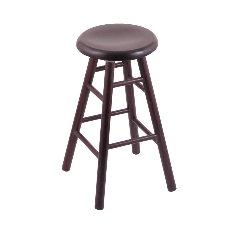 Oak Saddle Dish 36" Swivel Extra Tall Bar Stool with Smooth Legs, Dark Cherry Finish. Picture 1
