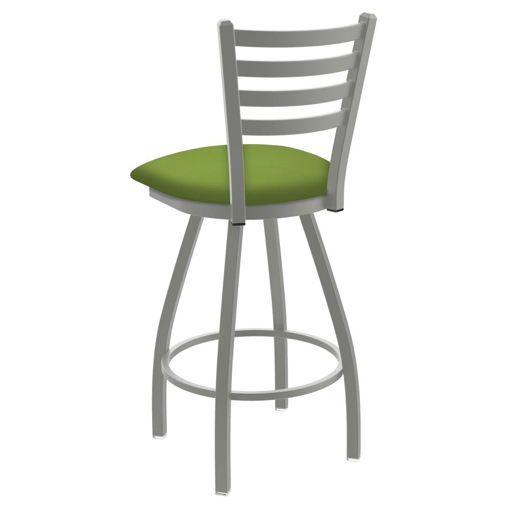 XL 410 Jackie 36" Swivel Extra Tall Bar Stool with Anodized Nickel Finish and Canter Kiwi Green Seat. Picture 2