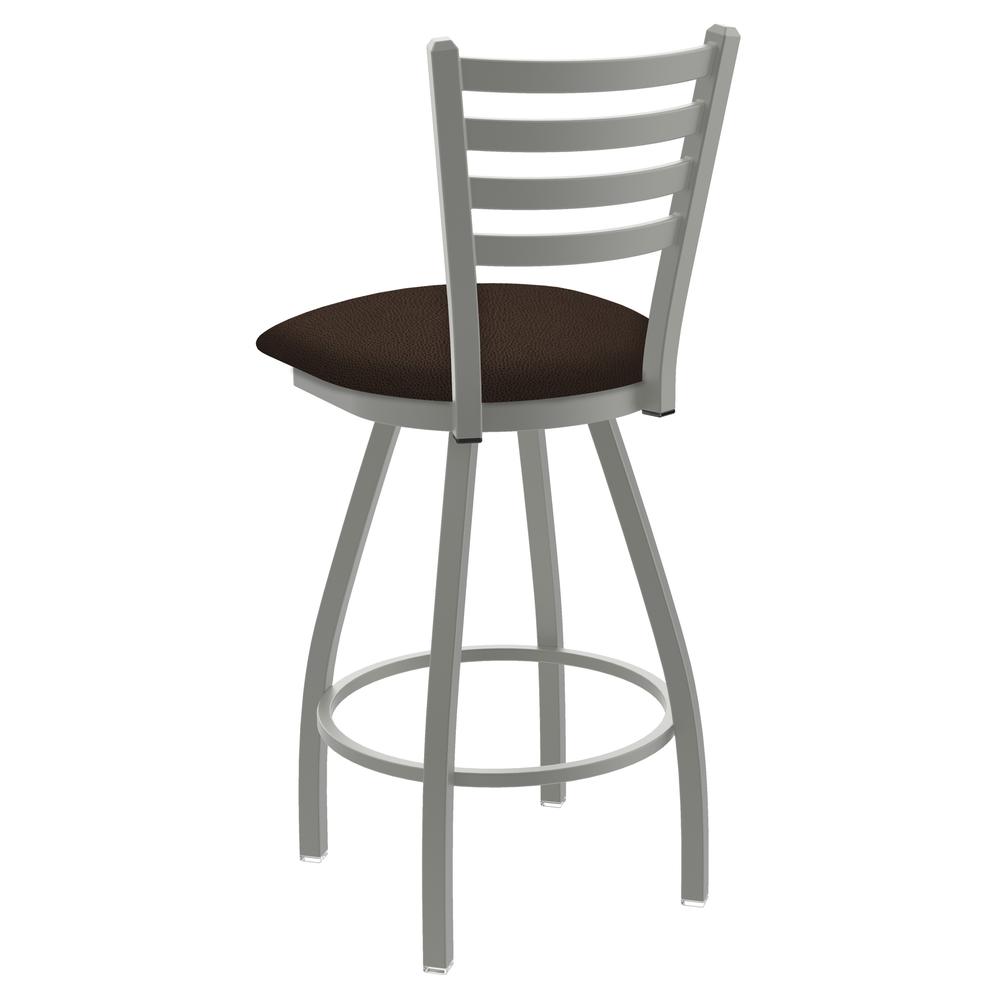 XL 410 Jackie 36" Swivel Extra Tall Bar Stool with Anodized Nickel Finish and Rein Coffee Seat. Picture 2