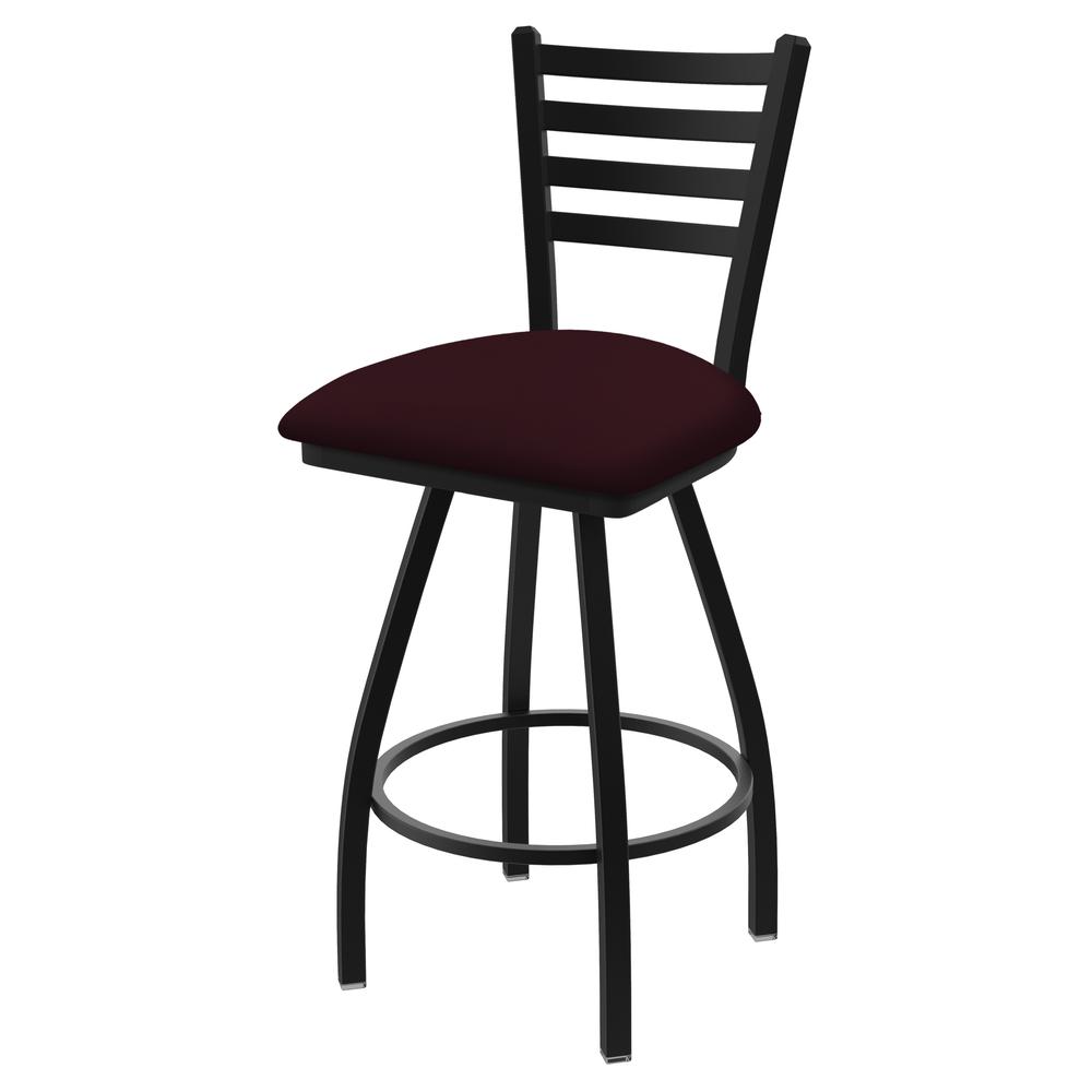 XL 410 Jackie 36" Swivel Extra Tall Bar Stool with Black Wrinkle Finish and Canter Bordeaux Seat. Picture 1