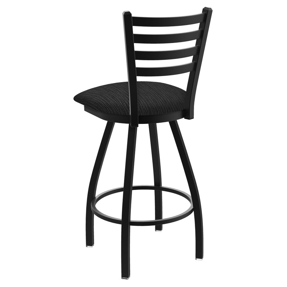 XL 410 Jackie 36" Swivel Extra Tall Bar Stool with Black Wrinkle Finish and Graph Coal Seat. Picture 3