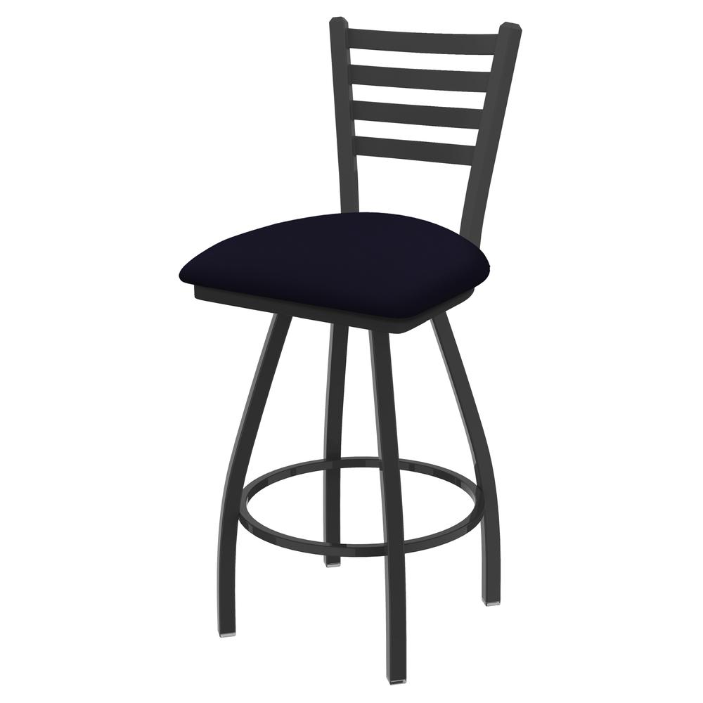 XL 410 Jackie 36" Swivel Extra Tall Bar Stool with Pewter Finish and Canter Twilight Seat. Picture 1