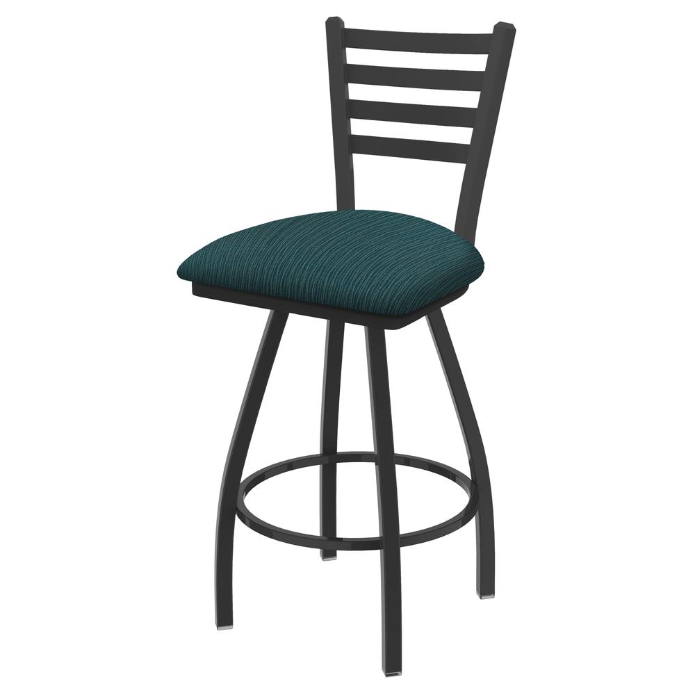 XL 410 Jackie 36" Swivel Extra Tall Bar Stool with Pewter Finish and Graph Tidal Seat. Picture 1
