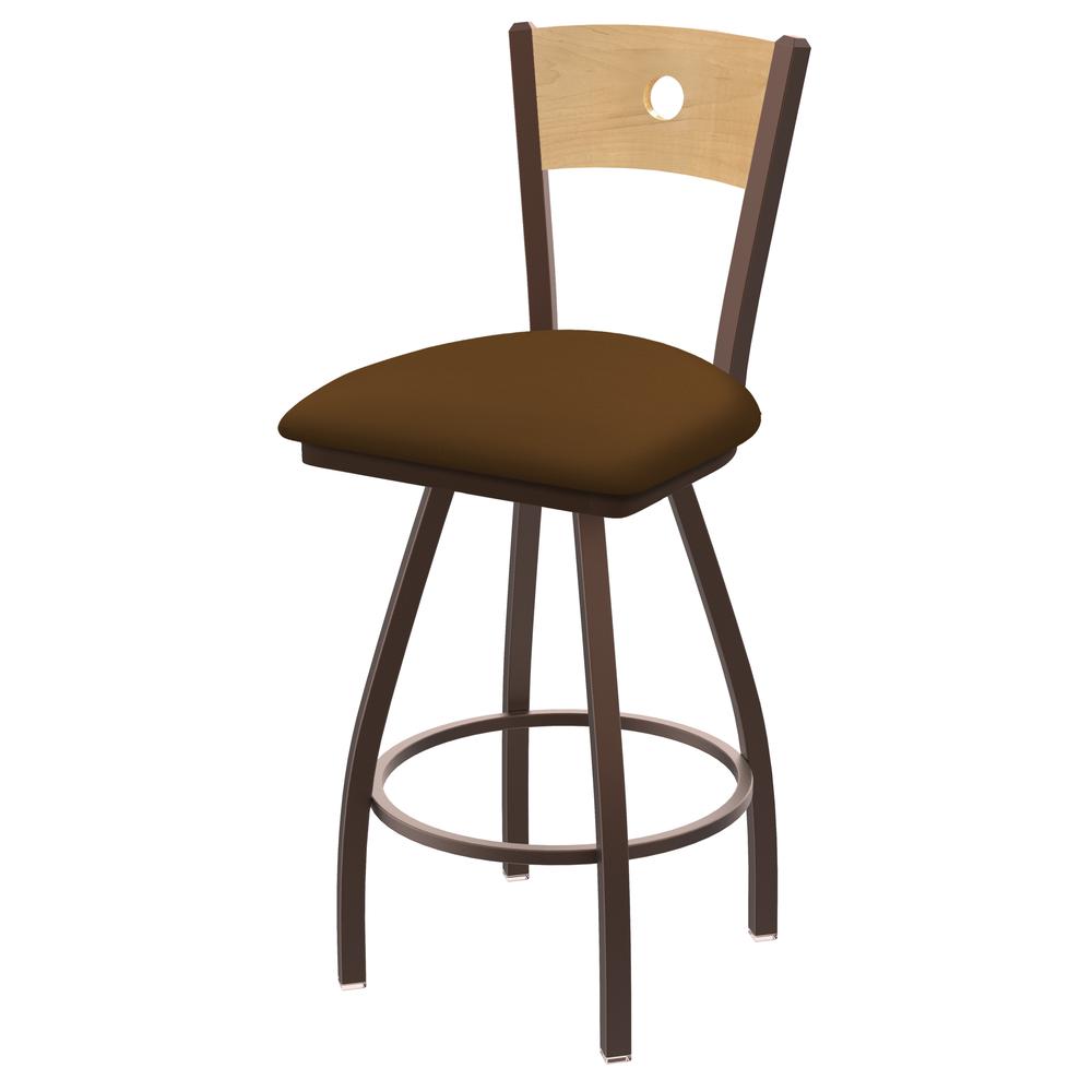 XL 830 Voltaire 30" Swivel Counter Stool with Bronze Finish, Natural Back, and Canter Thatch Seat. Picture 1