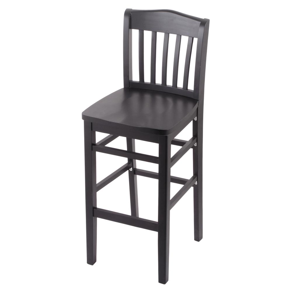 3110 25" Counter Stool with Black Finish and a Black Seat. The main picture.