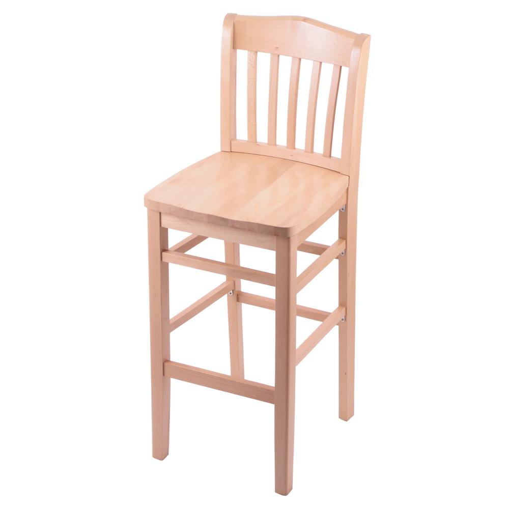 3110 25" Counter Stool with Natural Finish and a Natural Seat. Picture 1