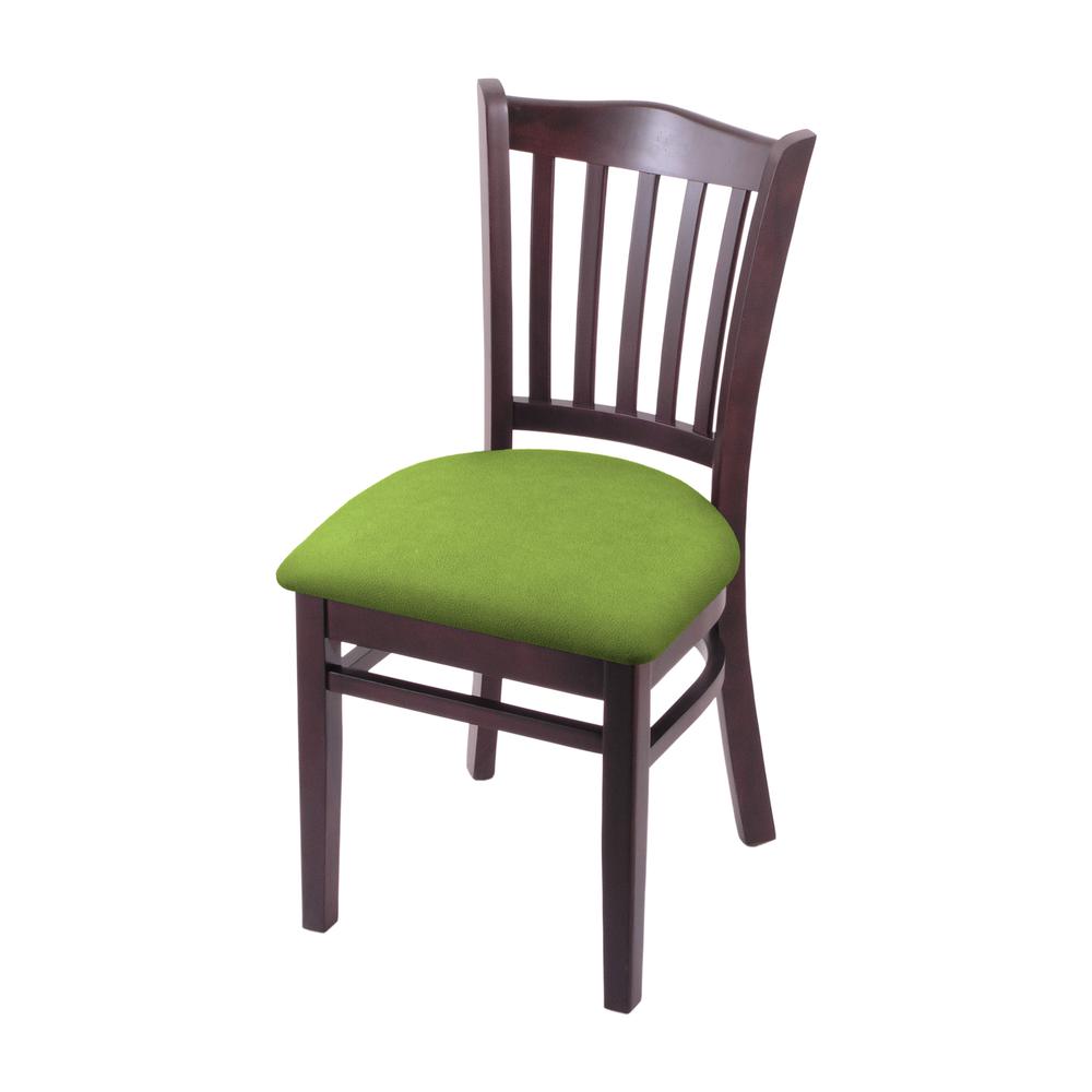 3120 18" Chair with Dark Cherry Finish and Canter Kiwi Green Seat. Picture 1