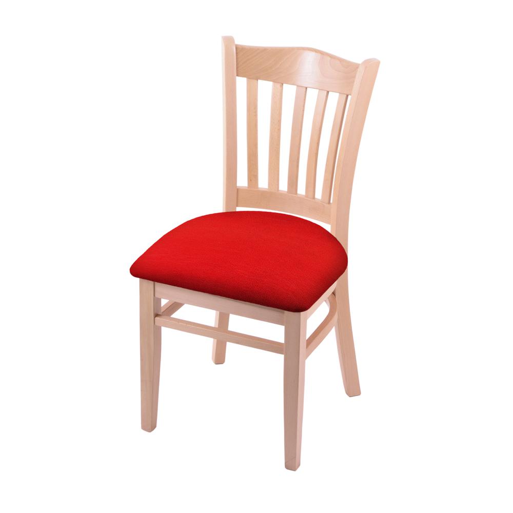 3120 18" Chair with Natural Finish and Canter Red Seat. Picture 1